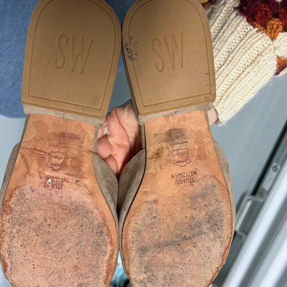 Stuart Weitzman Decorslide Bisque Suede Women's Slide Sandals N5111 Size 9 - Picture 4 of 6